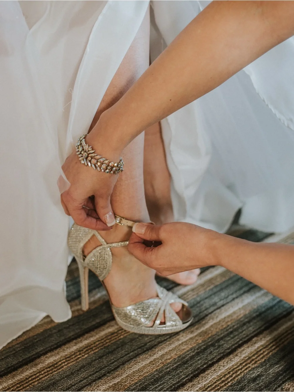 Jimmy Choo Glitter Strappy Platform Stilettos - Picture 7 of 7